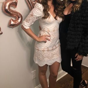 White lace mini dress!